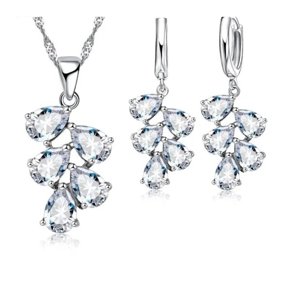 Cate's Jewelry Jewelry - Austrian Crystal and Sterling Silver Necklace and Earring Set
